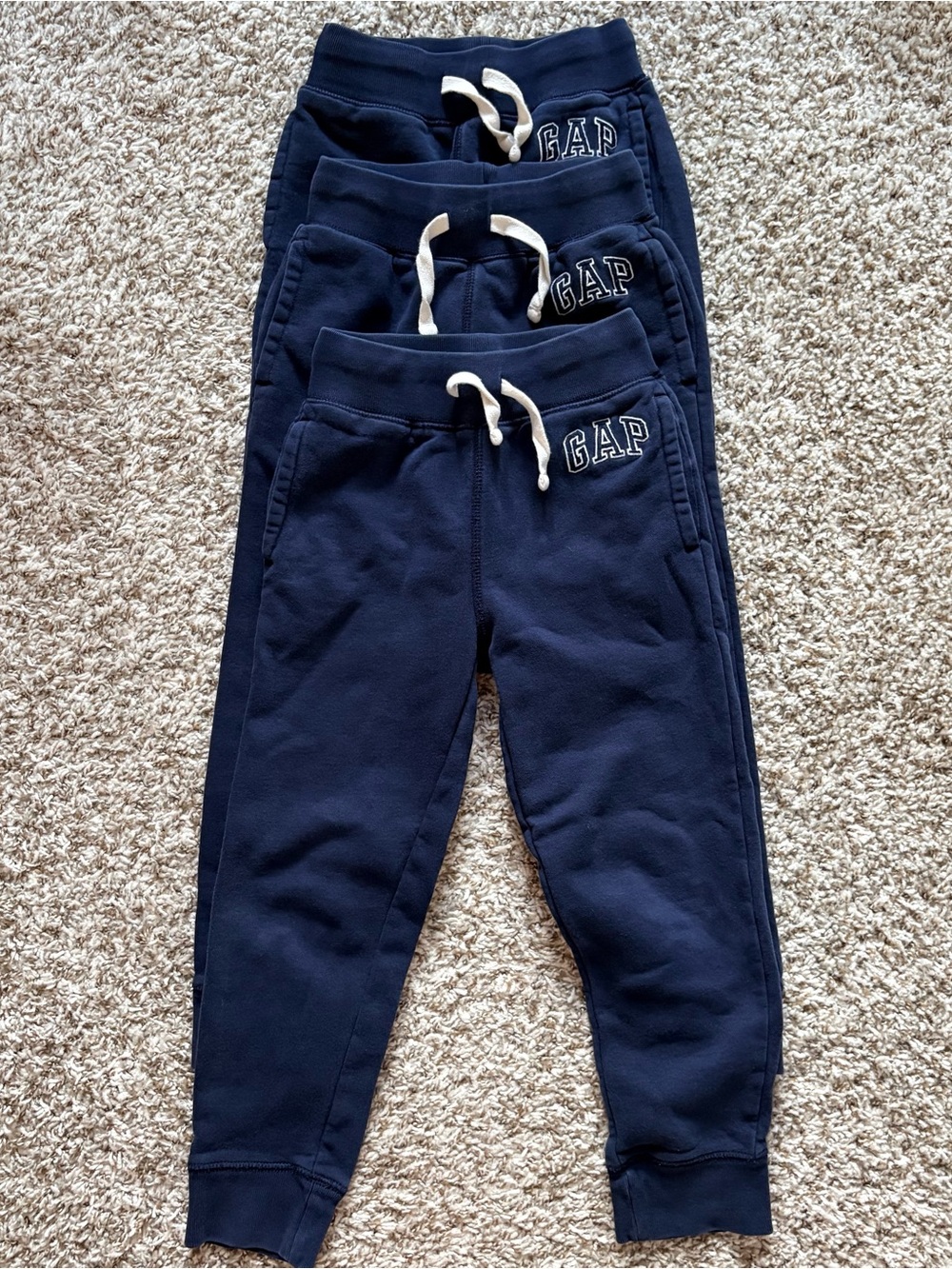 GAP Navy Blue Kids Jogger Sweatpants with White Drawstring